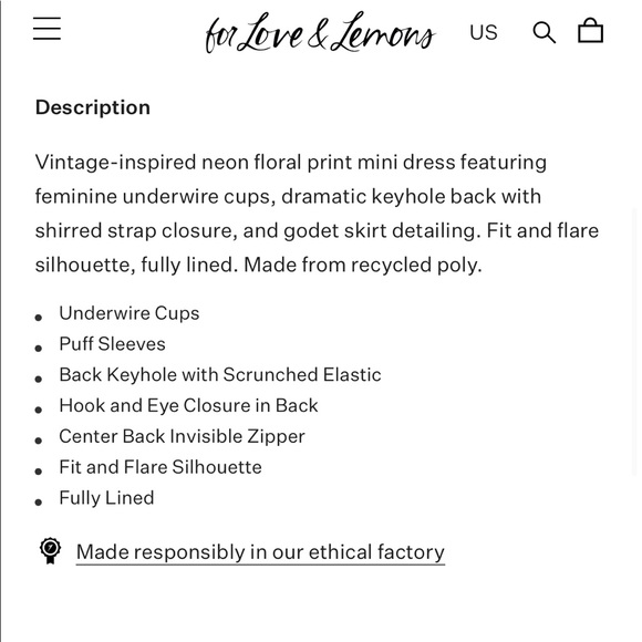 For Love and Lemons Claude Mini Dress - Picture 16 of 16